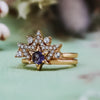 "Starlight Serenade" 2Pcs Amethyst White Zircon Star Ring