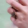 "Starlight Serenade" 2Pcs Amethyst White Zircon Star Ring