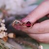 "Enchanted Elegance" 2Pcs Garnet Opal Zircon Carved Ring