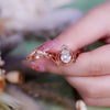 "Enchanted Elegance" 2Pcs Garnet Opal Zircon Carved Ring