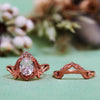 "Enchanted Elegance" 2Pcs Garnet Opal Zircon Carved Ring