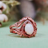 "Enchanted Elegance" 2Pcs Garnet Opal Zircon Carved Ring