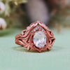 "Enchanted Elegance" 2Pcs Garnet Opal Zircon Carved Ring