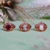 "Enchanted Elegance" 2Pcs Garnet Opal Zircon Carved Ring