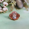 "Enchanted Elegance" 2Pcs Garnet Opal Zircon Carved Ring