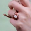 "Enchanted Elegance" 2Pcs Garnet Opal Zircon Carved Ring