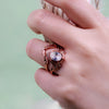 "Enchanted Elegance" 2Pcs Garnet Opal Zircon Carved Ring