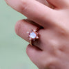 "Luna Bloom" Moonstone Pearl Ring