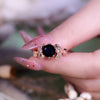 "Midnight Enchantress" Faceted Black Onyx Bow Ring