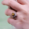 "Heart Glow" Citrine Crown White Zircon Ring