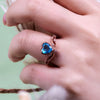 "Heart Azure" Blue Topaz Crown Shape Ring