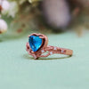 "Heart Azure" Blue Topaz Crown Shape Ring