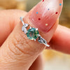 "Verdant Dream" Moss Agate Leaf Wrap Ring