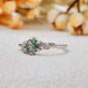 "Verdant Dream" Moss Agate Leaf Wrap Ring