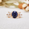 Evolvegem "Midnight Starlight" Oval Cut Blue Sandstone Zircon Ring