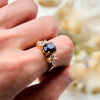 Evolvegem "Midnight Starlight" Oval Cut Blue Sandstone Zircon Ring