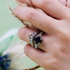 Evolvegem "Celestial Sand" 2Pcs Blue Sandstone Ring Set