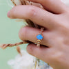 Evolvegem "Vernal Moon" Triple Goddess Opal Zircon Ring