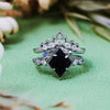Evolvegem "Celestial Sand" 2Pcs Blue Sandstone Ring Set