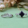 Evolvegem "Celestial Sand" 2Pcs Blue Sandstone Ring Set