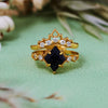 Evolvegem "Celestial Sand" 2Pcs Blue Sandstone Ring Set