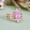Evolvegem "Rosé Luminae" 3Pcs Pink Tourmaline Ring Set