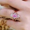 Evolvegem "Rosé Luminae" 3Pcs Pink Tourmaline Ring Set