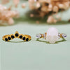 Evolvegem "Gothic Crown" 2Pcs Skull Gemstoen Ring Set