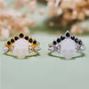 Evolvegem "Gothic Crown" 2Pcs Skull Gemstoen Ring Set
