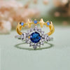 Evolvegem "Moonlit Majesty" 2Pcs Sapphire Ring Set