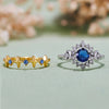 Evolvegem "Moonlit Majesty" 2Pcs Sapphire Ring Set