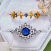 Evolvegem "Moonlit Majesty" 2Pcs Sapphire Ring Set