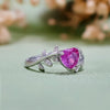 Evolvegem "Velvet Fernhold" Ruby Quartz Heart Ring