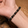 Evolvegem "Stratum Shimmer" Hematite Obsidian Beaded Bracelet
