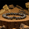 Evolvegem "Andromeda Ash" Snowflake Stone Cube Hematite Bracelet