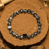 Evolvegem "Andromeda Ash" Snowflake Stone Cube Hematite Bracelet