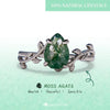 Evolvegem "Verdant Embrace" Teardrop Shaped Moss Agate Ring