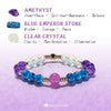 Evolvegem "Mystic Azure" Amethyst Clear Crystal Blue Beaded Bracelet