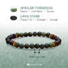 Evolvegem "Eco-Pulse" Lava Stone African Turquoise Bracelet
