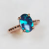 Evolvegem Sapphire With Opal 3 - Piece Ring Set