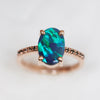 "Celestial Crown" Sapphire With Opal 3 - Piece Ring Set