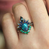 "Celestial Crown" Sapphire With Opal 3 - Piece Ring Set