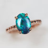 Evolvegem Sapphire With Opal 3 - Piece Ring Set